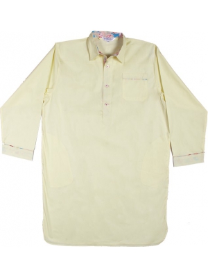 Cotton nightshirt- Yellow with flower details