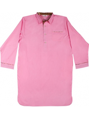 Cotton nightshirt- Pink with leopard details