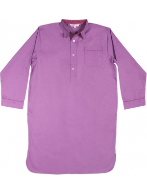 Cotton nightshirt- Purple with red details