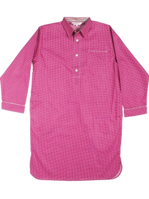 Pink dotted nightshirt  colorful striped inner lining