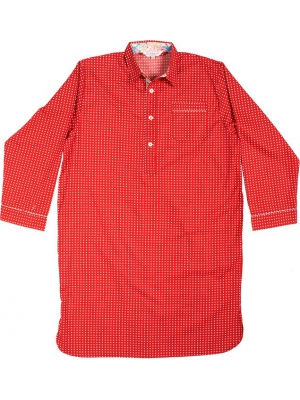 Women's bright red dotted night shirt