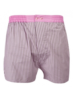 Grey boxer short with pink stripes