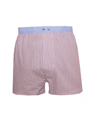 Light pink boxer short with blue stripes