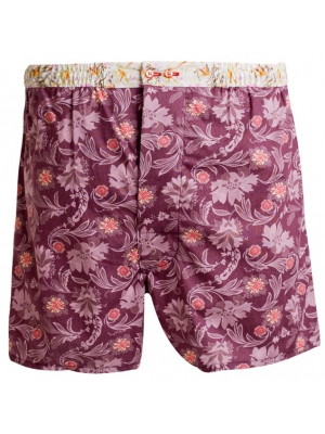 Mauve boxer short with flowers pattern