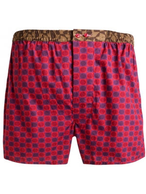Boxer short with red and purple pattern