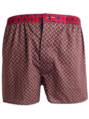 Brown boxer short with pink pattern