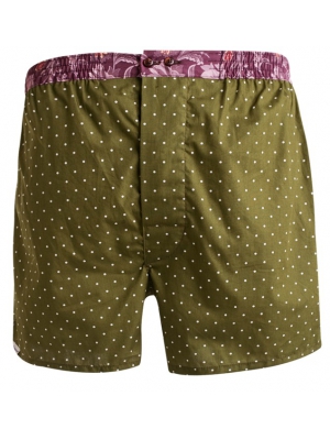 Green boxer short with white dots