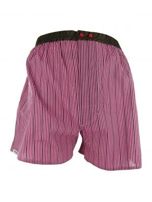 Red boxer short with pink stripes