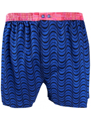 Blue boxer short with waves pattern