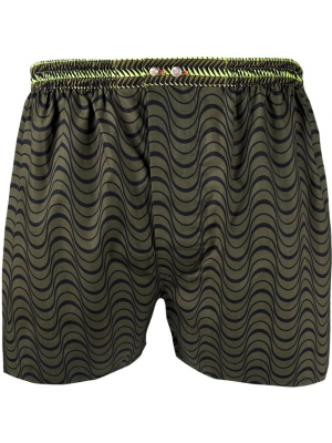 Green boxer short with waves pattern