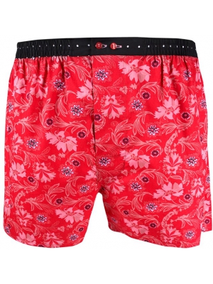 Red boxer short with flowers pattern