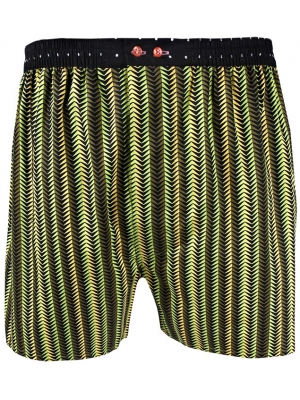Boxer short with green and black pattern
