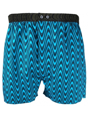 Blue boxer short with waves pattern