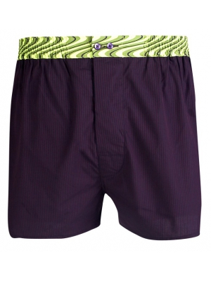 Purple boxer short with dark stripes