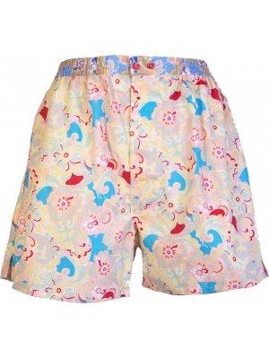 Boxer short with multicolor flowers pattern