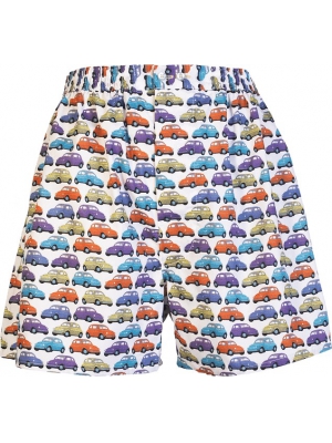 White boxer short with cars pattern