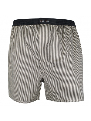 Beige boxer short with brown stripes