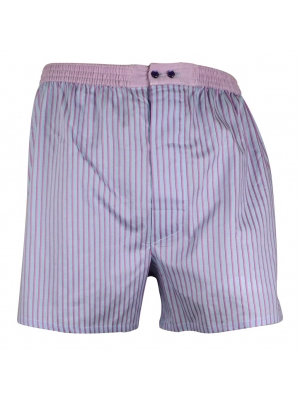 Blue boxer short with pink stripes