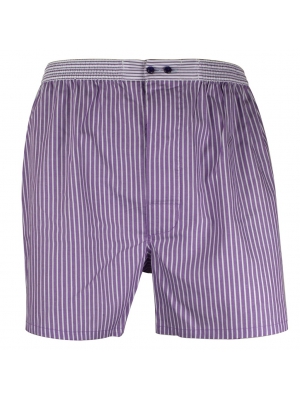 Purple boxer short with grey stripes