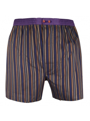 Boxer short with brown and blue stripes