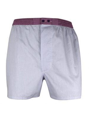 Light pink boxer short with blue stripes