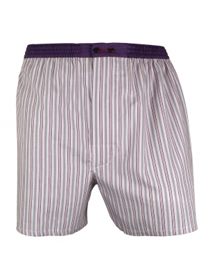 Pink boxer short with grey stripes