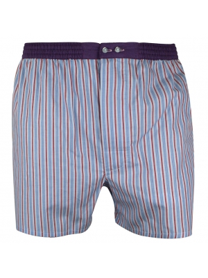 Blue boxer short with red stripes