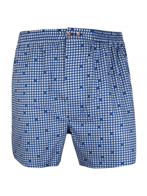 Blue boxer short with white dots