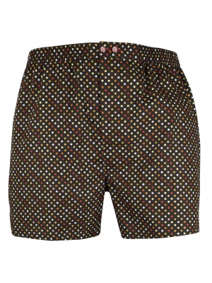 Brown boxer short with multicolor dots