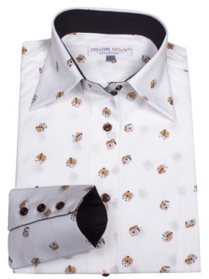 Women's fitted shirt with dice print