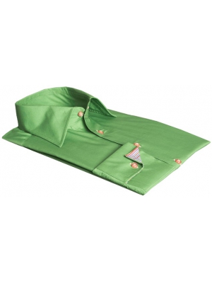 Men's regular shirt simple cuffs green