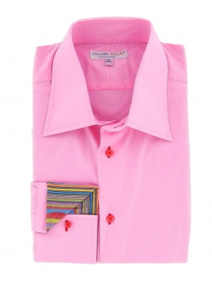 Regular shirt Milanese collar simple cuffs pink