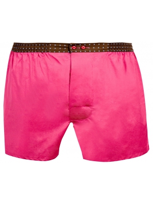 Pink boxer short with matching clutch bag