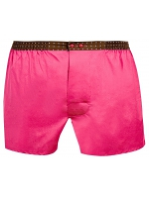 Pink boxer short with clutch bag