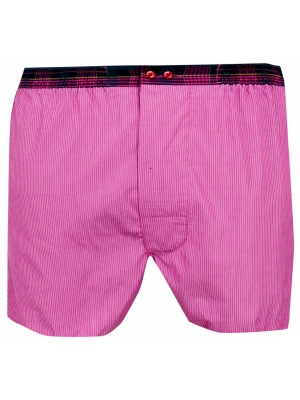 Pink boxer short with matching clutch bag