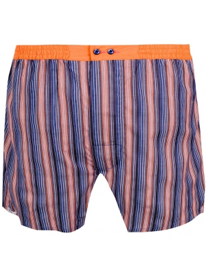 Boxer short with blue and orange stripes