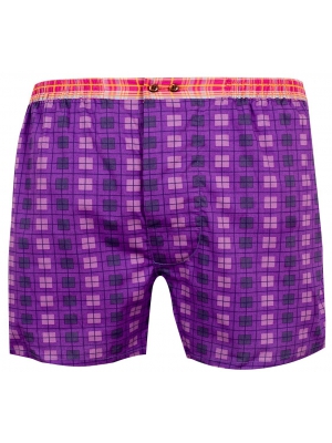 Purple boxer short with square pattern