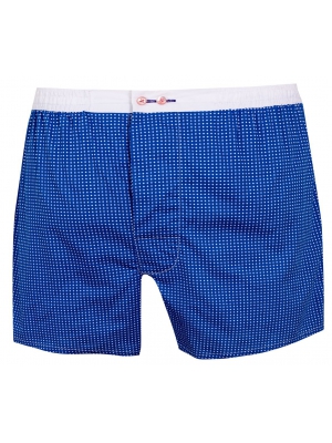 Blue boxer short with white dots