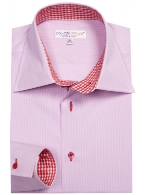 Men's regular pink shirt with stripes