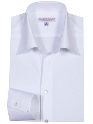 Men's plain white shirt with simple cuffs