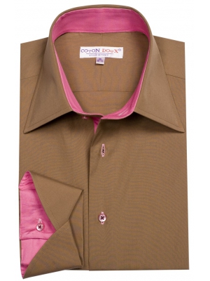 Men's regular brown shirt