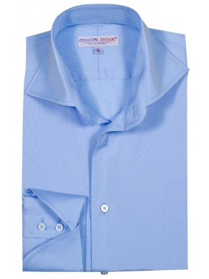 Men's regular light blue shirt with napolitan cuffs