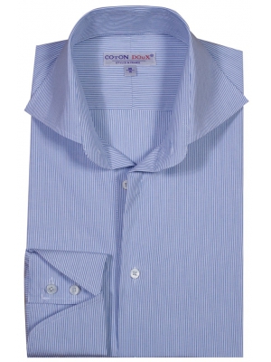 Men's regular blue and white shirt