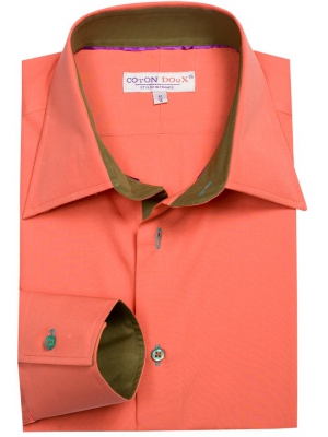 Men's fitted orange shirt