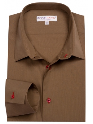 Men's fitted brown shirt
