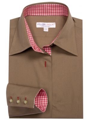 Women's brown fitted shirt