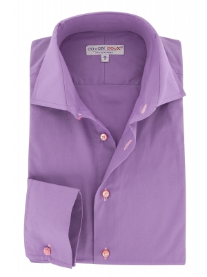 Men's violet shirt, French cuffs