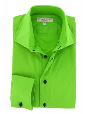Men's green shirt, French cuffs