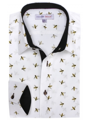 Men's fitted shirt with bee pattern