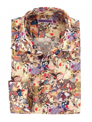 Men's limited edition shirt with vintage kamasutra prints